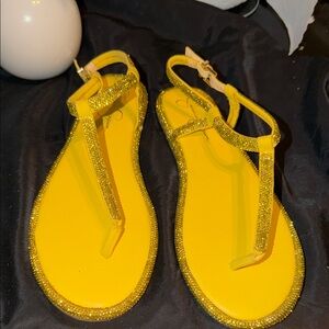 Jessica Simpson Yellow Glitter Sandals